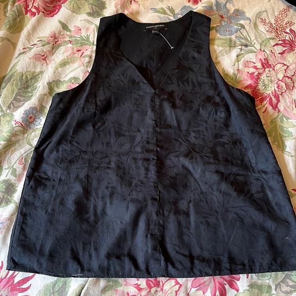 BANANA REPUBLIC Size Small Dual Layer Tank Floral burn-out Weave Cotton $59 NEW - Picture 9 of 14